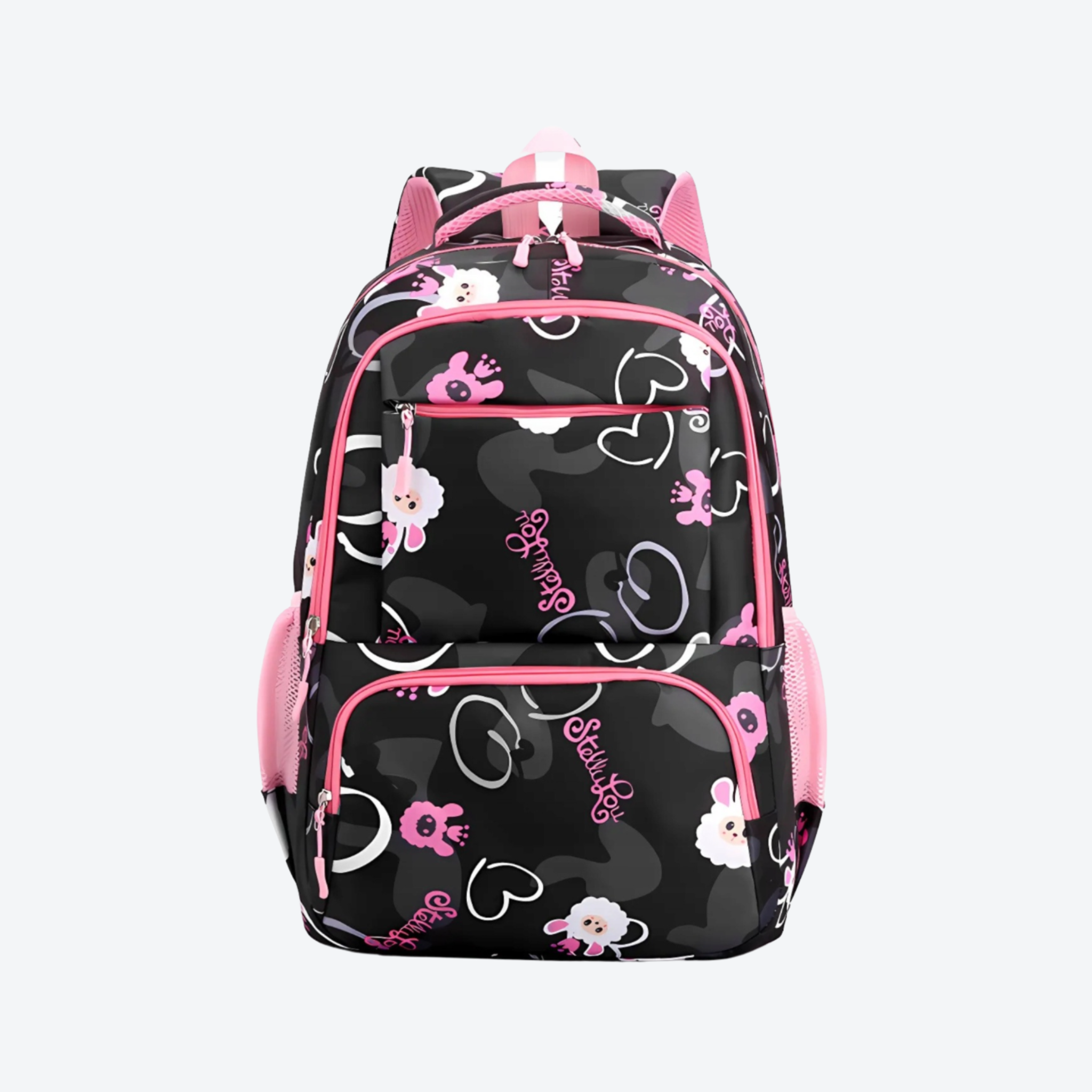 Pink Sheep – fekete-rózsaszín iskolatáska
